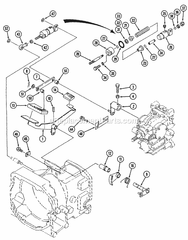 Hst Control (Part 1) Diagram and Parts List for 544-434D100, 545-434D100, 546-434D100 Cub Cadet Lawn Tractor